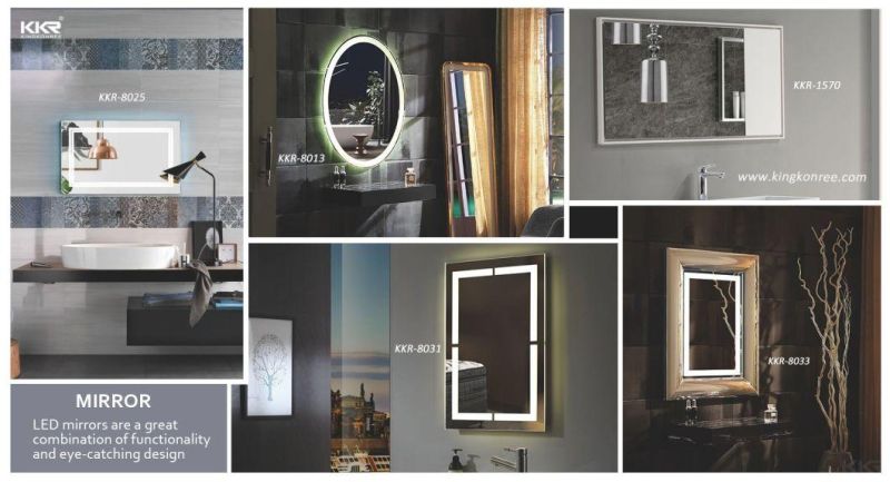 Defogging Mirror Glass Hotel Use High Clear Round LED Backlit Bathroom Mirror
