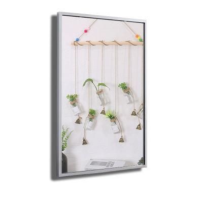 Modern Chrome Silver Metal Framed Rectangle Bathroom Door Hanging Mirror