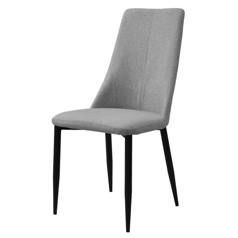 Nordic Style Dining Room Furniture Comfortable Decoration Fabric Seat Dining Chair with Black Legs
