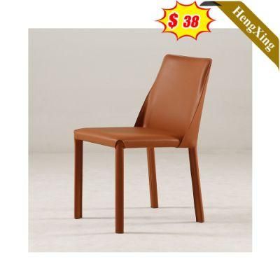 Brown Leather Kitchen Chair Table Decor Hotel Room Chair Dining Chair for Restaurant and Coffee Shop