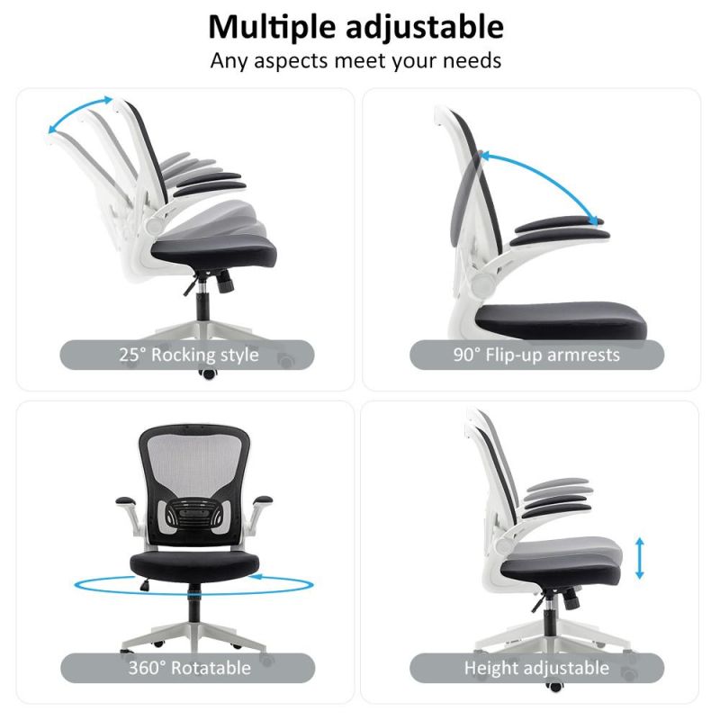 Modern Ergonomic Swivel Lumber Back Support Fabric Office Chair