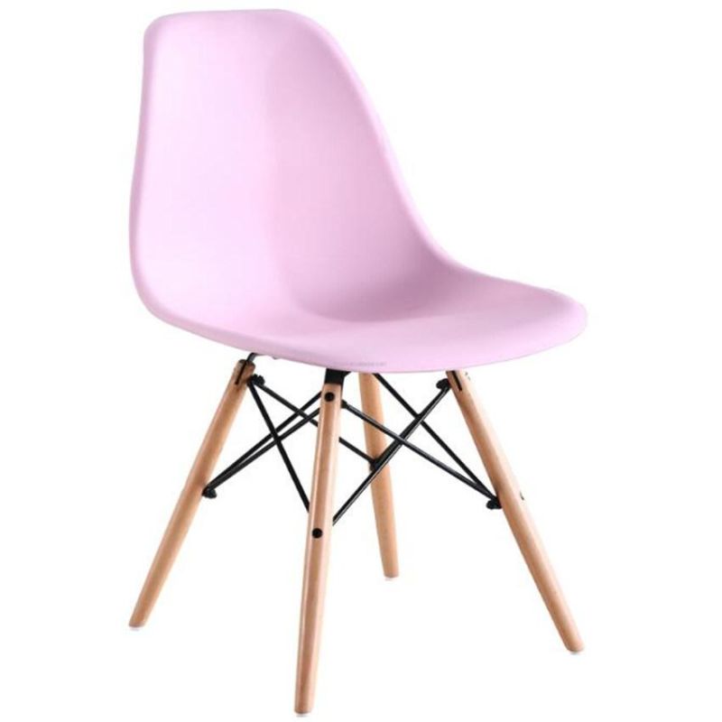 Modern Design Fashion Plastic Chairs with Wooden Leg