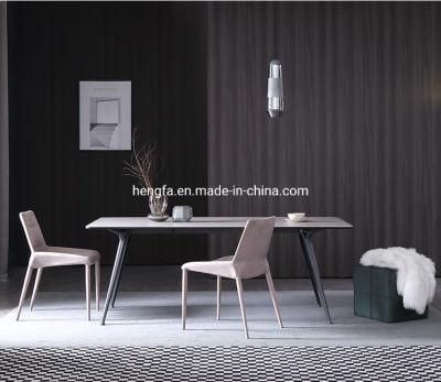 Unique Modern Home Dining Set Metal Base Marble Dining Table