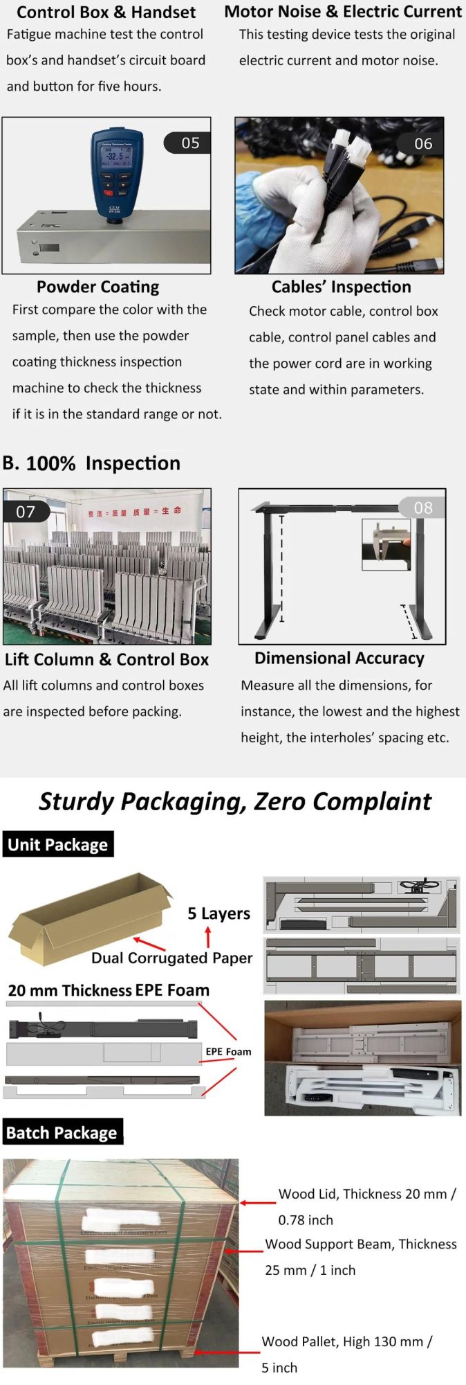 Manufacturer Cost Factory Price Single Motor Standing Desk