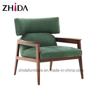 Living Room Home Furniture Solid Wood Leather Chair