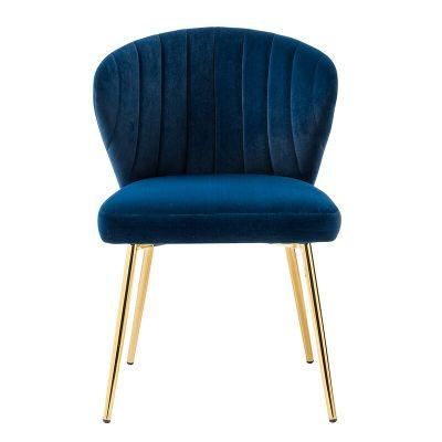 Modern Simple Design High Tufted Back Fabric Velvet Dining Chairs
