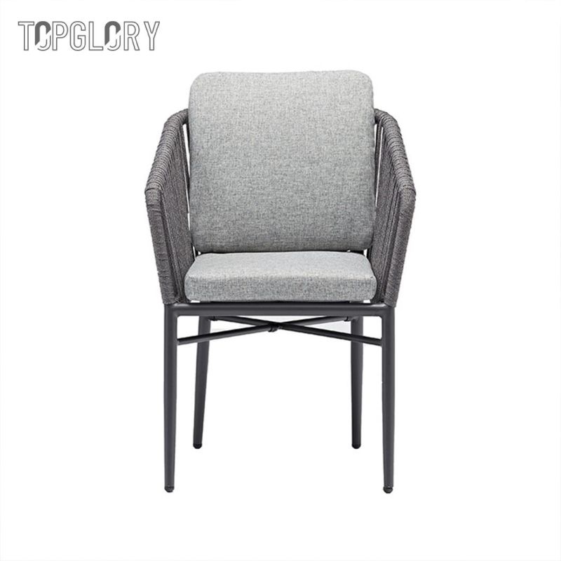 Chinese Wholesale Modern Home Hotel Outdoor Patio Garden Furniture Aluminum Tube Olifen Rope Table and Chair