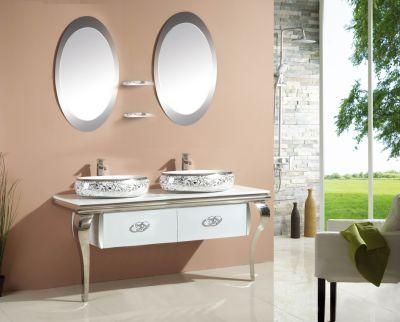 150cm Double Sink Basin Modern Steel Bathroom Cabinet Vanity Furniture