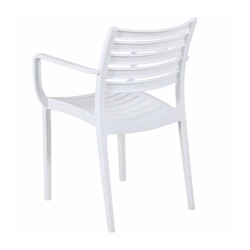 Wholesale Outdoor Furniture Modern Style Garden Furniture Joplin Plastic Chair Eco-Friendly PP Armrest Dining Chair