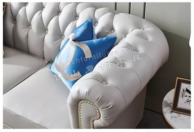 Hyc-Sf06 European Style Home Furniture Luxury Modern Leather Couch Living Room Sofa
