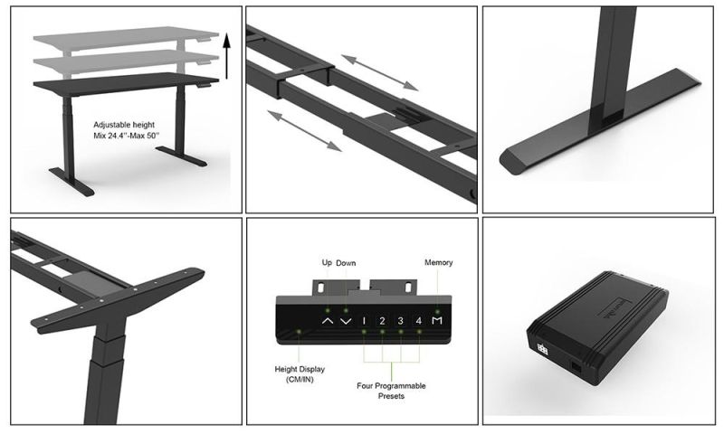 Wholesale Market Electric Height Adjustable Sit Stand Table Smart Stand up Computer Desk Workstation Office Home Furniture Dual Motor Automatic Standing Desk