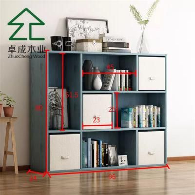 Blue Color 15mm Particle Board Faced Melamine Bookcase