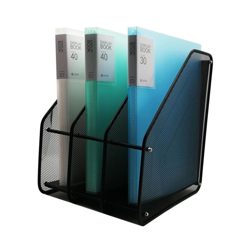 Office 2 Dividers Magazine Display Paper Tray File Keeper Holder