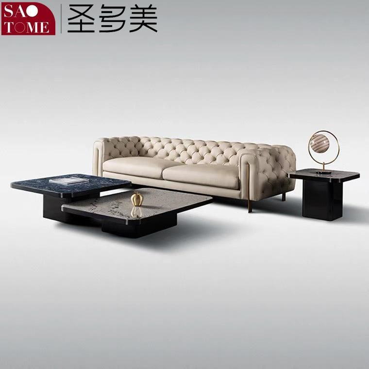 Luxury Living Room Furniture Steel Frame Square Coffee Table