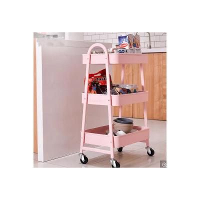 Kitchen Use Four-Wheel in Hand Cart Home Storage Rack