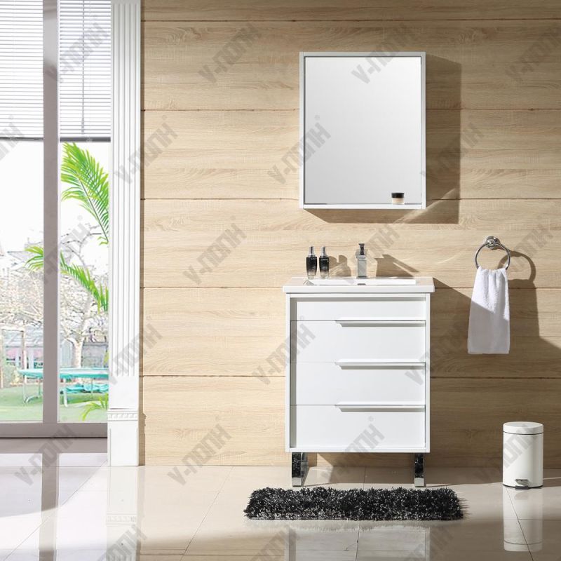 Elegant Wholesale Solid Wood Bath Cabinet Furniture with Mirror