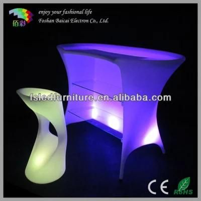 Modern Indoor and Outdoor Plastic Glow LED Mini Bar Table