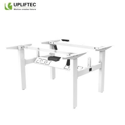 Smart Office Furniture Ergonomic Workstation Back to Back Height Adjustable 4 Legs Standing Desk