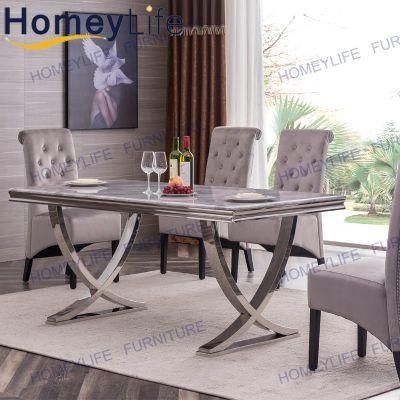 World Market Rectangular Marble Metal Home Dining Table Furniture