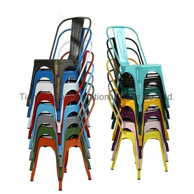 Hot Selling Best Price Steel Iron Frame Modern Design Vintage Industrial Dining Metal Chair