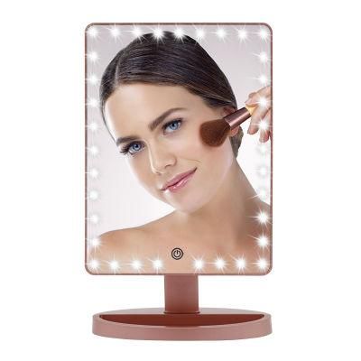 2019 Amazon Top Seller Vanity Dressing Table Mirror with Lights Desktop Rose Gold Lighted Mirror