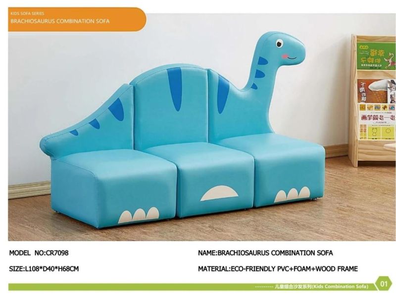 Children Playground Furniture, Day Care Center Sofa, Kids Fabric Sofa, Baby Sofa for Preschool and Kindergarten, Home Furniture and Living Room Baby Sofa