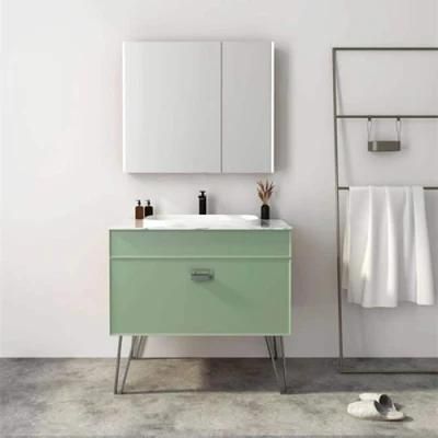 Stainless Steel Leg Green Color Bathroom Vanity for Home Bathroom (2040)