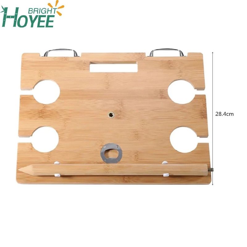 Portable Bamboo Wine Table for Picnic, Foldable Snacks Cheese Board