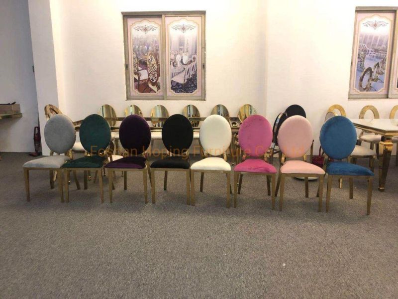 Hot Sale Produce Purple Velvet Chair Directly Factory Wholesale Gold Silver Metal Stacking Hotel Party Banquet Wedding Chair