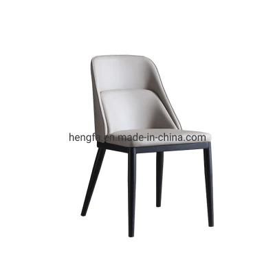 Living Room Modern Furniture Cushion Leather Steel Base Dining Chairs