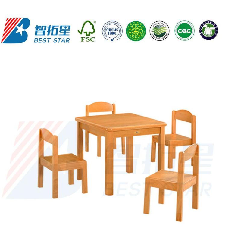 Kids Small Round Table, Baby Wooden Table. Nursery and Kindergarten Table, Children Furniture Table