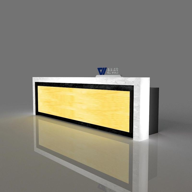 Artificial Stone Night Club Furniture LED Lighting Bar Counter