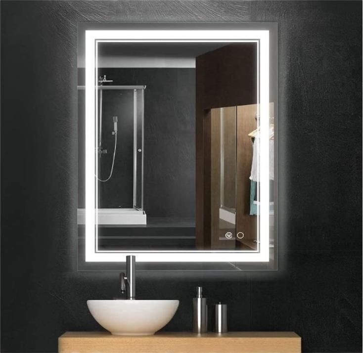 Illuminated LED Bathroom Mirror with Lights up Touch Switch