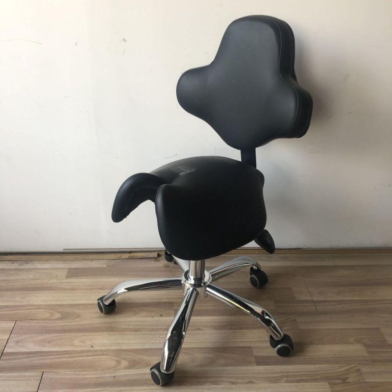 Tall Drafting Saddle Stool with Back Support