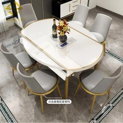 Morden Luxury Design Marble Top Dining 6 Chairs Table Set Dining Room Furniture Table and Chairs for Dining Room