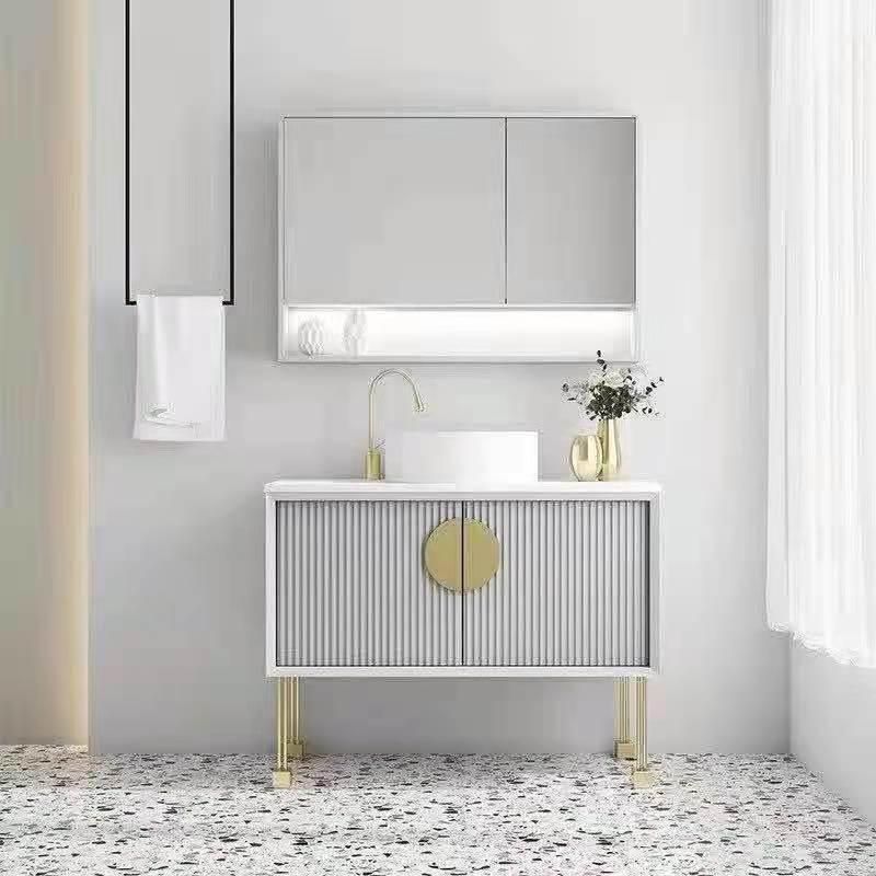 MDF Melamine Modern Customized ODM Hotel Modern Wall Bathroom Furniture