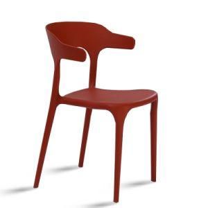 Most Popular Colorful Modern Ox Horn Chair Full PP Chair Dining Room Coffee Room Chair Stackable Dining Chair