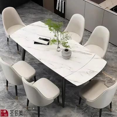 Luxury Stainless Steel Foots Round Shape Dining Table