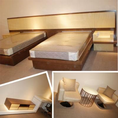 Chinese Wooden King Size Headboard Queen Beds Restaurant Hotel Bedroom Furniture (GLB-70008)