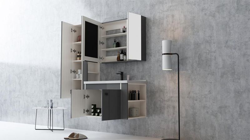 Spanish Basin Grey Bathroom Vanity Cabinets Wall Solid Oak