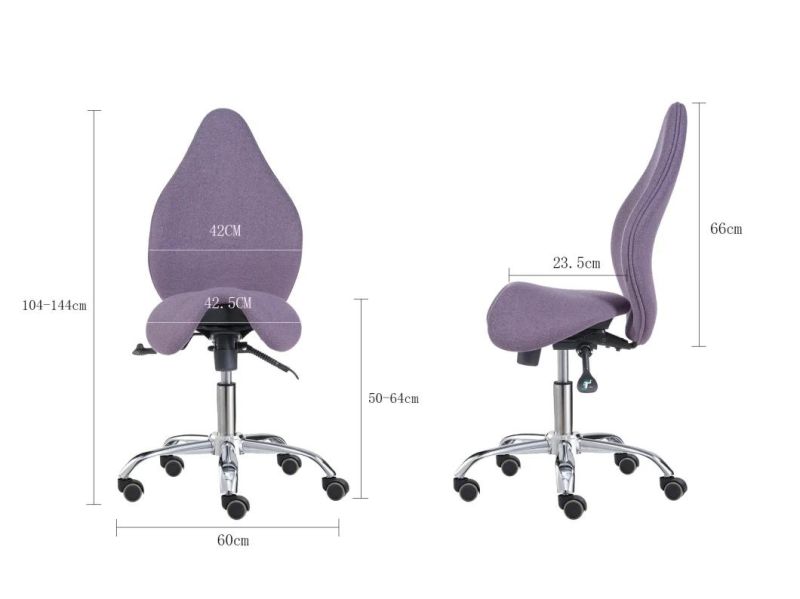 Adjustable Ergonomic Saddle Seat Stool with Backrest Office Chair