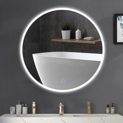 Luxury Illuminated Hotel Round Modern Big Wall Mirror Bedroom Vanities LED Bath Mirror