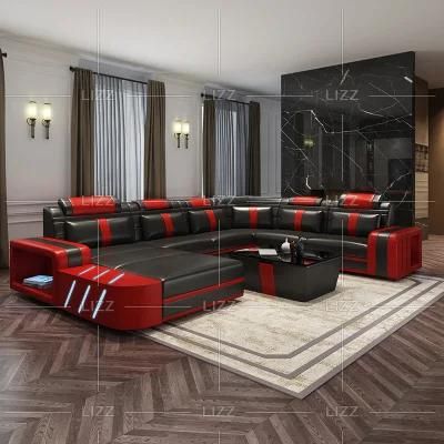 Contemporary Sofa Set Modern Living Room Furniture Leisure Home Functional Genuine Leather Sofa with Good Quality