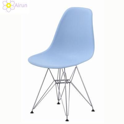 Metal Chromed Legs Plastic Chair Living Room Fancy Dining Room Colorful PP Chairs for Restaurant