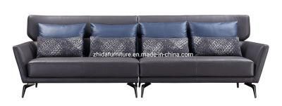 Drak Grey Living Room Genuine Leather Sofa