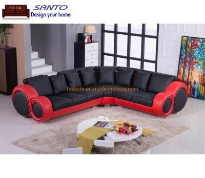 Modern Top Grain Leather Big Corner L U Shape European Style Home Furniture Living Room Sectional Sofa