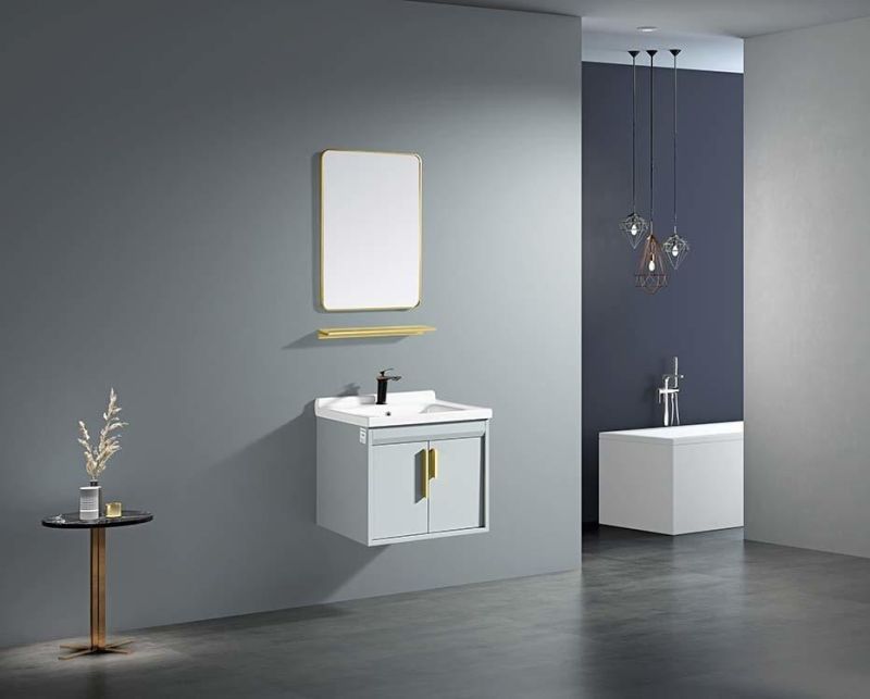 New Design Nordic Bathroom Cabinet Set Aluminum Bathroom Vanity Cabinet with Wash Basin Combo & Mirror