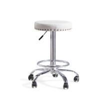 Adjustable Rolling Bar Stool with Backrest