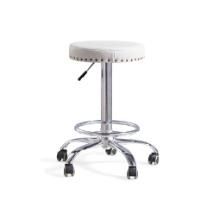 Adjustable Rolling Bar Stool with Backrest