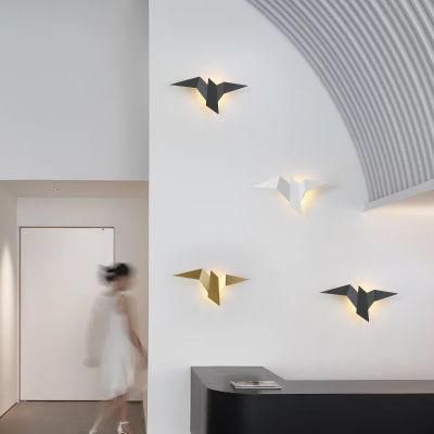 2022 Wholesale Flying Bird Front Desk Background Wall Hotel Corridor Light LED Wall Lamps Sconce Indoor